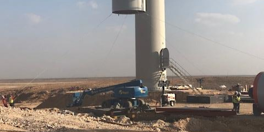 Masdar | First Wind Turbine at Dhofar Installed