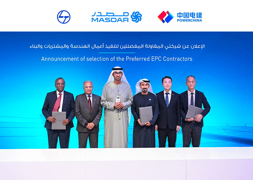Larsen & Toubro & POWERCHINA selected as preferred EPC contractors for Masdar 24-7 Solar PV and Battery Storage Gigascale Project